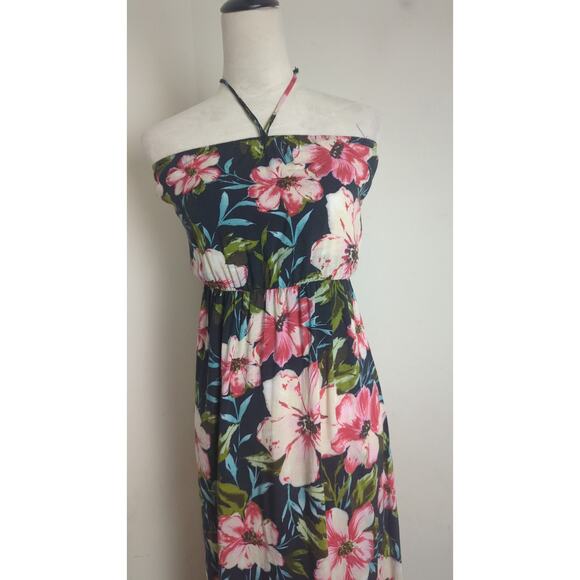 Boho Chic Romance Maxi Floral Halter Dress Women's Medium - Picture 5 of 8